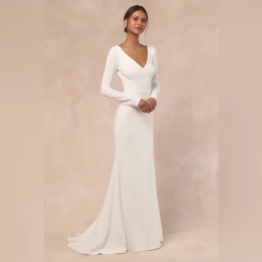 Lulus Feeling of Forever White Long Sleeve Mermaid Maxi Dress - Picture 8 of 14
